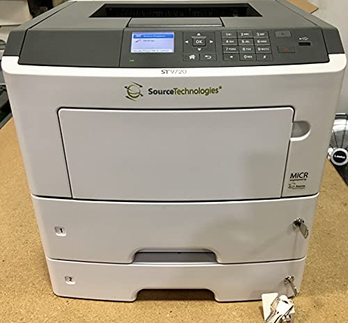 Source Technologies Standard MICR ST9720 Printer Base Model (50 ppm) (800 MHz) (256 MB) (1200 x 1200 dpi) (Max Duty Cycle 150,000 Pages) (Duplex) (USB/Ethernet) (650 Sheet Input Cap)