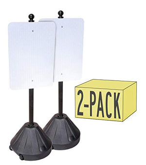 PP2 Tip'n Roll Portable Sign Pole - Black 48" - 2 Pack