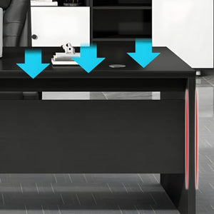 KWOKING Elegant Executive Desk with Reversible L-Shape Design - Black 78.7" L x 31.5" W x 29.5" H