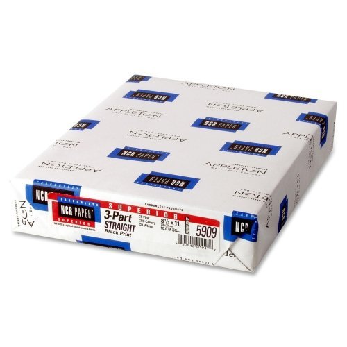 Wholesale CASE of 10 - NCR Paper Superior 3-part Straight Carbnlss Sheets-Straight Paper, 3-Part, 92GE, 8-1/2"x11", 500SH/PK