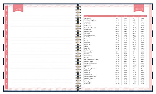 Day Designer for Blue Sky 2017-2018 Academic Year Weekly & Monthly Planner, Twin-Wire Bound, 8" x 10", Navy Stripe Hardcover