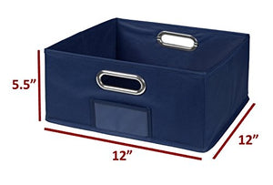Niche PC3F6HPKTFBE Cubo Deluxe Storage Set with Full and Half Size Cubes and Folding Bins, Truffle/Blue