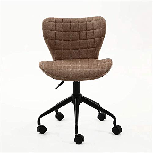 Modern Fabric Swivel Chair with Wheels Adjustable Ergonomic Office Chair (Khaki)