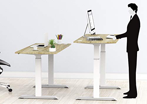 SHW Standing Desk Electric Height Adjustable Computer Desk, 48 x 24 Inches, Oak