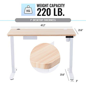 CO-Z Height Adjustable Computer Desk with USB Charging Station | 48x24 inch Motorized Sitting and Standing Desk for Home Office More | Electric Sit Stand Gaming Desk with Cable Management, White