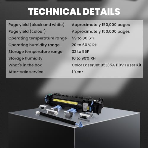 fireinfire B5L35A Fuser Kit Compatible with Color Laserjet M552 M553 M577 - Includes Transfer Roller & Tray