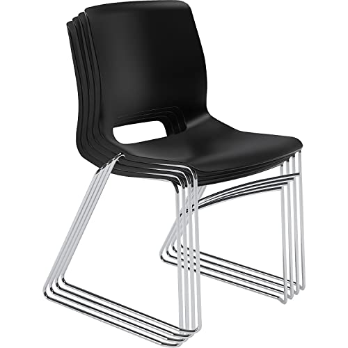 HON Motivate Armless Stacking Chair - Onyx Seat Finish