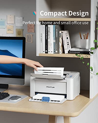Wireless Small Laser Printer Black and White Monochrome Laser Printer for Home Use with Mobile Printing and School Student, Pantum P2502W with PB-211 Toner