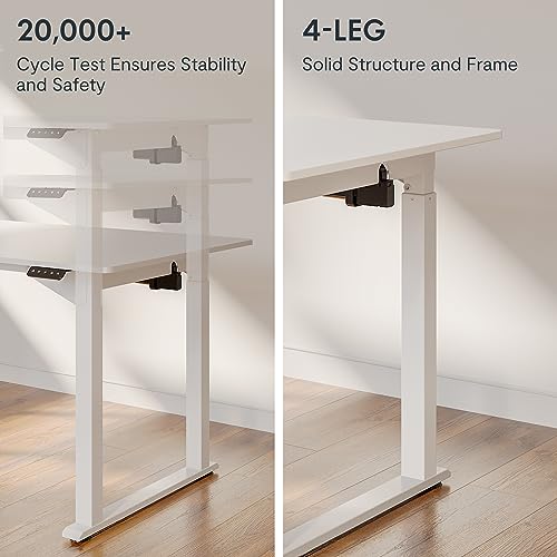 SANODESK Electric Height Adjustable Standing Desk with Memory Presets, 63x30, White