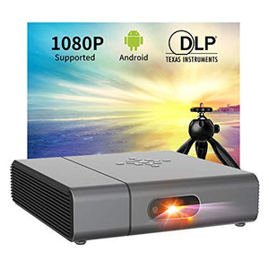 Smart Projector - Artlii Venus WiFi Bluetooth Mini Projector with Android, 240 ANSI Lumen DLP Projector with 350” Screen, Home Projector Support 1080P, 3D and ±45°4D Keystone