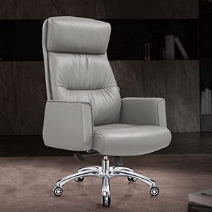 Generic Managerial Executive Ergonomics Office Chair with Fixed Armrest - Cowhide Grey