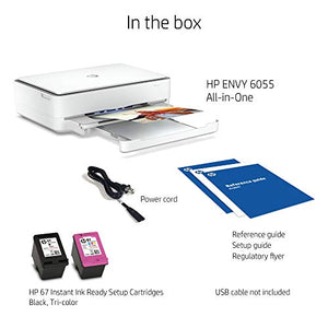 HP ENVY 6055 Wireless All-in-One Printer, Mobile Print, Scan & Copy, Works with Alexa (5SE16A)