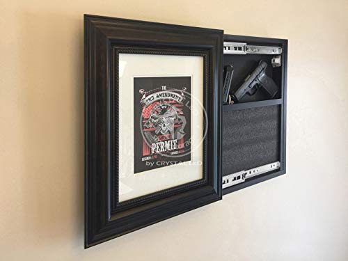 CRYSTAL L&D Hidden Storage Photo Frame for Gun and Valuables 20 in. x 17 in. w/Magnetic Lock (Brown)