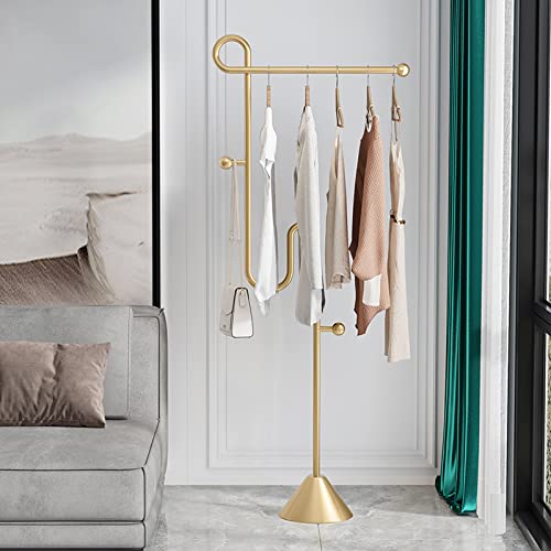 BinOxy Freestanding Coat Rack Clothes Storage Display Rack - Gold