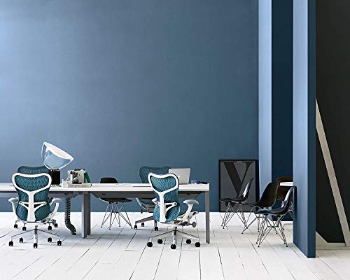 Herman_Miller Fully Adjustable Mirra 2 Chair: Tilt Limiter - Adjustable Seat - Adjustable Lumbar Support - Butterfly Back - Adjustable Arms - Fog Base -Studio White Frame