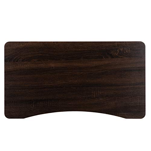 Flash Furniture Sit-Down, Stand-Up Dark Wood Grain Computer Ergonomic Desk with 37.375"W Top (Adjustable Range 29" - 40.75")