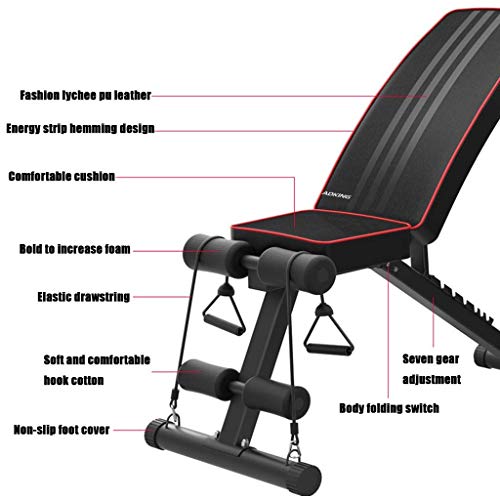 DLWDMRV Fitness multifunctional dumbbell bench Adjustable Weight Bench Press, Utility Barbell Lifting Press Exercise Foldable Workout Bench for Home Strength Training Multi-Function Flat Incline Decli