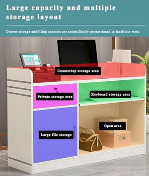 ZXLBTNB Reception Desk L-Shaped Cashier Counter Table