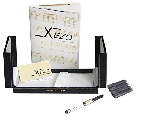 Xezo Maestro Mother of Pearl, Platinum and 18K Gold Finish Medium Point Handcrafted Serialized Fountain Pen. No Two Alike