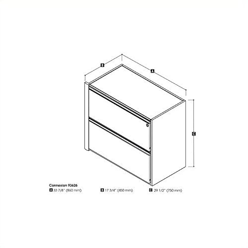 BER936261159 - Bestar Connexion assembled oversized pedestal in Slate amp; Sandstone