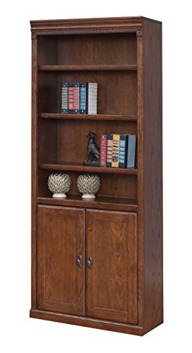Martin Furniture Huntington Oxford Library Bookcase With Lower Doors, Burnish Finish, Fully Assembled