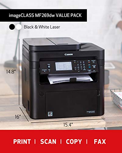 imageCLASS MF269dw VP - All in One, Wireless, Mobile Ready Laser Printer with 2 Year Warranty and 2 High Capacity Toners