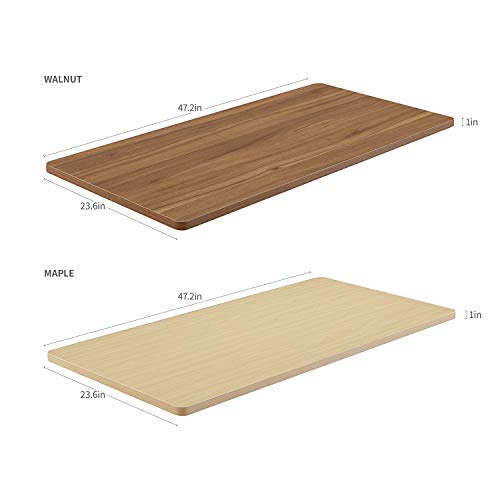 GM Adjustable 47 x 24 Inch Quick Install Workstation, Electric Home Office Sit Stand Desk, Walnut Top Gaming Computer Table