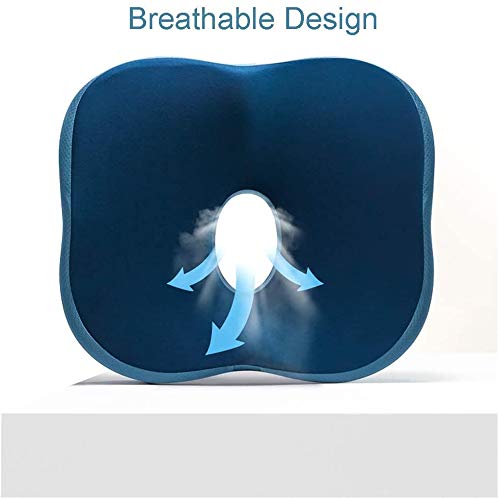XIXIDIAN Memory Foam Seat Cushion for Back Pain Relief - Washable Cover