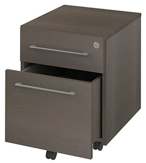 OfisLite 2066 Reception Center Desk Complete Group Including Mobile Filing Cart, Espresso, 5 Piece