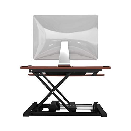 VersaDesk Power Pro USA Manufactured | Electric Height-Adjustable Desk Riser | Standing Desk Converter | Sit to Stand Desktop with Keyboard + Mouse Tray | 36" X 24" | Black Frame, Cherry Body…