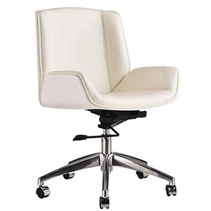 Office Chair，Sofa Stool Brisk Durable and Stable, Height Adjustable (Color : White)