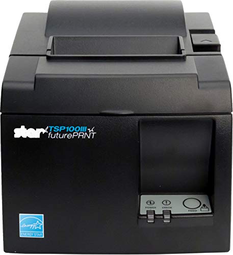 Star Micronics TSP143IIIU Bundle - USB Thermal Receipt Printer with 13" x 13" 4 Bill / 5 Coin Value Series Cash Drawer Featuring 2 Media Slots - Gray/Black