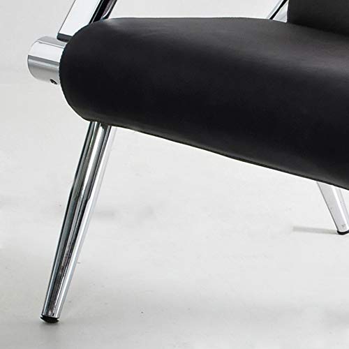LIK.TOPPER Airport Office Reception Sofa, 3-Seat Airport Waiting Room Chair, Salon Office Bench with Arm Furniture Business PU Leather, Black