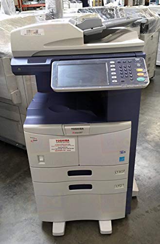 Used Toshiba E-Studio 507 Tabloid/Ledger-Size Monochrome Laser Multi Function Copier - 50ppm, Copy, Print, Scan, Auto Duplexing, Network, 2400x600DPI, 2 Trays, Cabinet