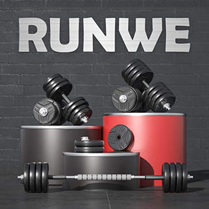 RUNWE Adjustable Dumbbells Set , Weights Dumbbells Barbell Weight Free Weight Set 40/60/80/100 lbs Exercise Fitness Weight Sets , Workout Strength Training with Connecting Rod for Home Gym Office 