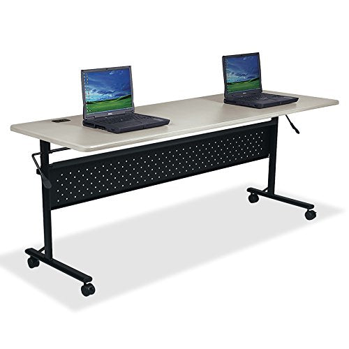 Lorell 60 x 24 x 29.5-Inch Flipper Training Table, Silver/Black