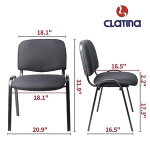 CLATINA Set of 5 Stackable Black Fabric Reception Chairs