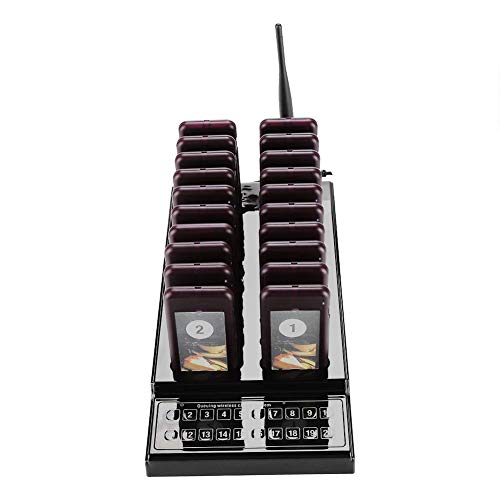 Tosuny Wireless Restaurant Paging System with 20 Pagers & Keypad