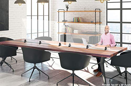 Stand Steady Clear Desktop Panel | Freestanding Protective Acrylic Shield & Sneeze Guard |Portable Desk Divider for Desks & Tabletops | for Offices, Schools, Libraries & More (48 x 30)