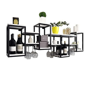BinOxy Wine Rack Cabinet - Modern Wall Mounted Bar Cabinet for Restaurants and Home Decor