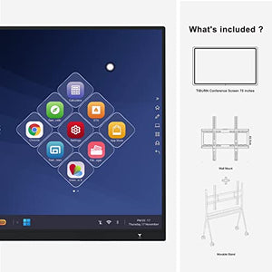 TIBURN R2 75" Smart Board - 4K UHD Interactive Display for Office and Classroom