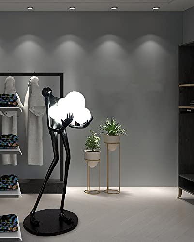 YANOUSHUSONG Humanoid Art Sculpture Black Floor Lamp