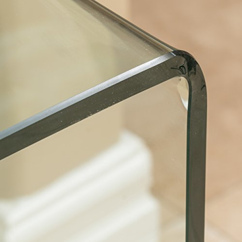 Christopher Knight Home 296695 Javi Tempered Glass Computer Desk, Clear