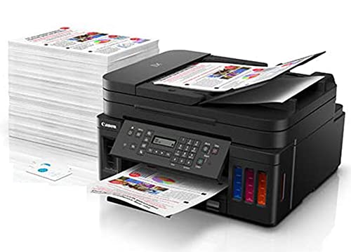 CANON PIXMA MegaTank Series All-in-One Wireless Color Inkjet Printer for Office-Print Scan Copy-Auto 2-Sided Printing-4800 x 1200 dpi-Fax and ADF with Mobile Printing-Bundle with Ahaghug Printer Cable