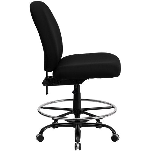 Flash Furniture HERCULES Series Big & Tall 400 lb. Rated Black Fabric Drafting Chair