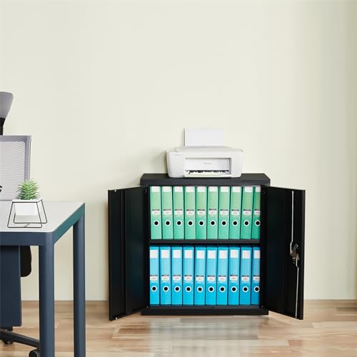 Aursrenty Metal Filing Cabinet with Lock and 4 Wheels