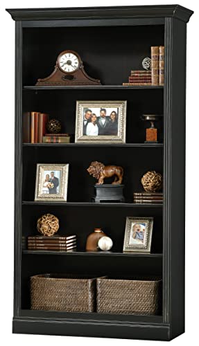 Howard Miller Oxford Center Bookcase 920-012 - Antique Black Finish, Vertical Home Décor