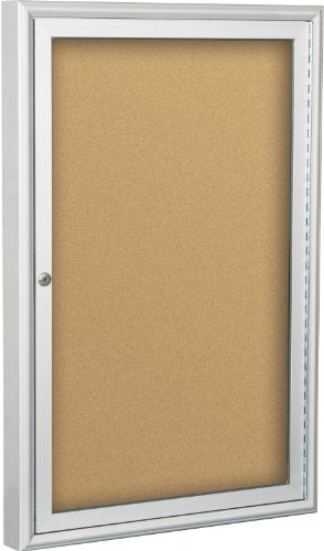 BestRite 3 x 2 Feet Outdoor Enclosed Bulletin Board Cabinet, Natural Cork (94PSB-O-01)