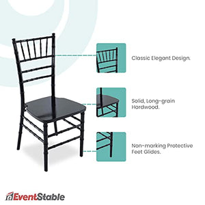 EventStable Titan Series Wood Chiavari Chair - Black, 48-Pack