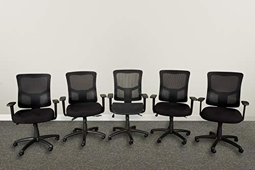 Alera ALEELT4214S Elusion II Series Mesh Mid-Back Synchro with Seat Slide Chair, Black